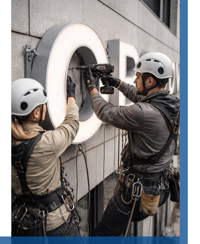 Монтаж световых букв в Апшеронске от 3074 р. под ключ ВЫСОТНИК-Пшр