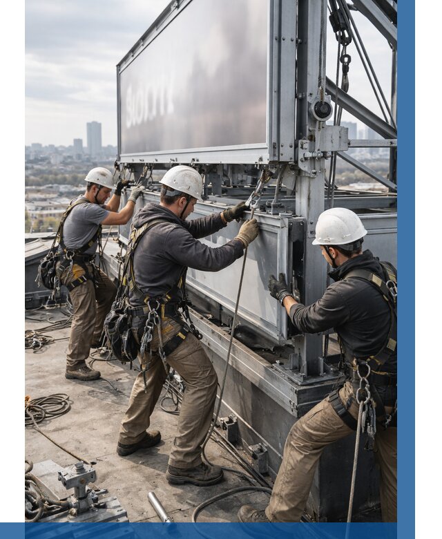 Монтаж крышной рекламной конструкции в Апшеронске от 61488 р.|ВЫСОТНИК-Пшр