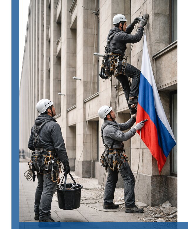 Профессиональная установка флагов на фасаде в Апшеронске