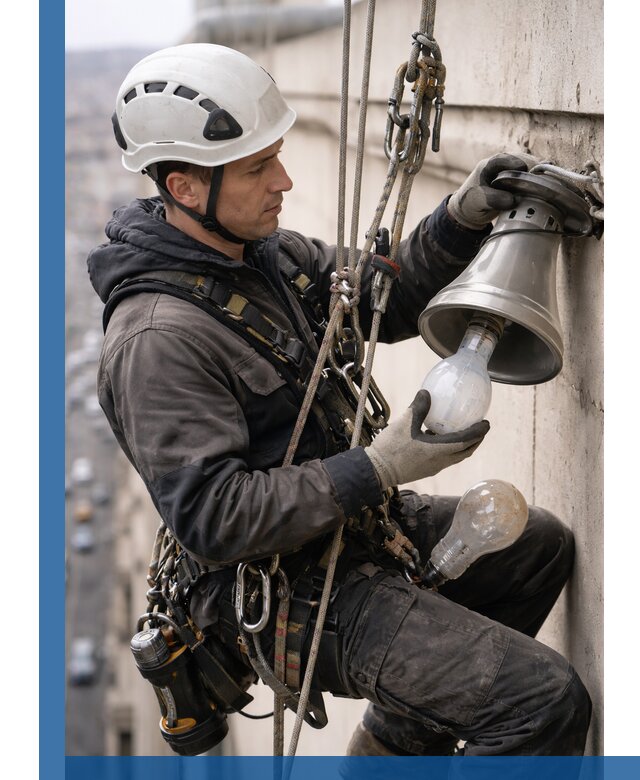 Замена ламп на высоте в Апшеронске профессионально и быстро