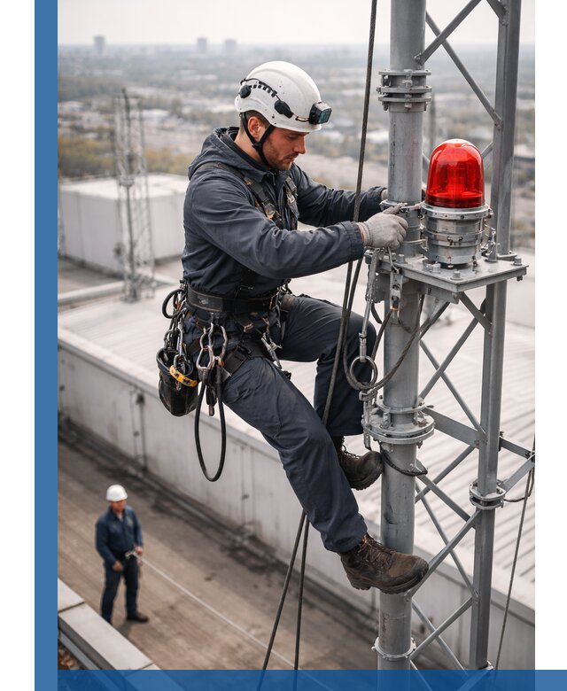 Монтаж заградительных огней и обслуживание объектов в Апшеронске