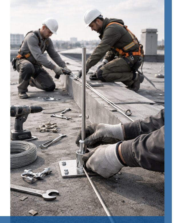 Монтаж молниезащиты на кровле в Апшеронске цена от 25620 р. | ВЫСОТНИК-Пшр