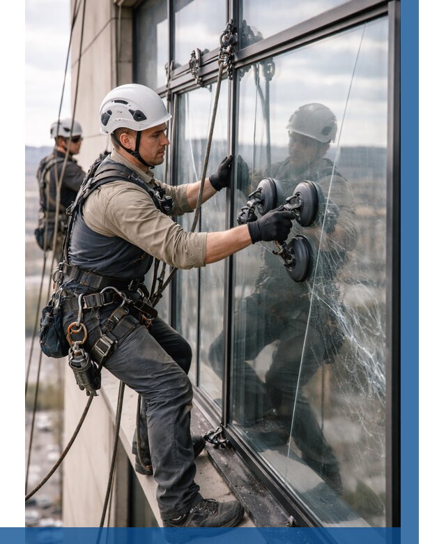 Замена стекла в витраже в Апшеронске под ключ от 8711 р. | ВЫСОТНИК-Пшр