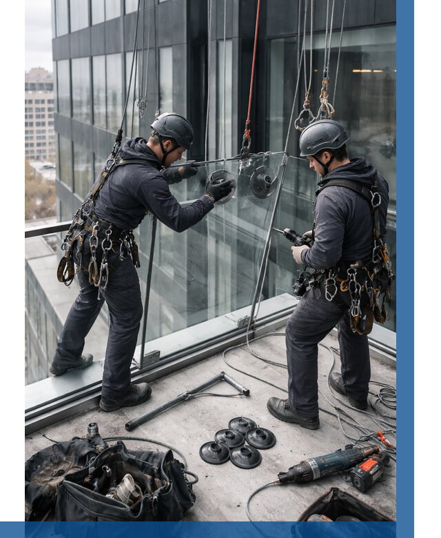 Монтаж стеклянных ограждений в Апшеронске от 2562 р. | ВЫСОТНИК-Пшр