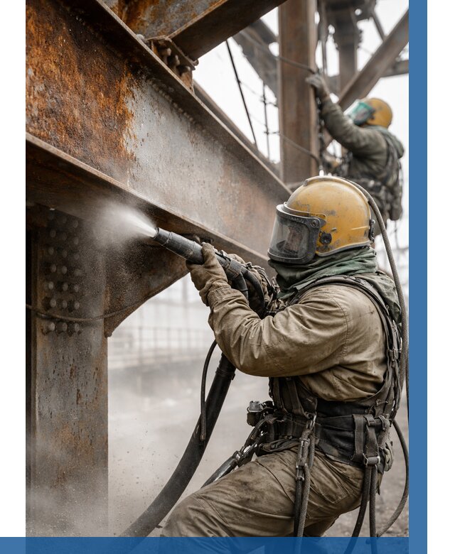 Пескоструйная очистка металлоконструкций в Апшеронске по 615 р. ВЫСОТНИК-Пшр