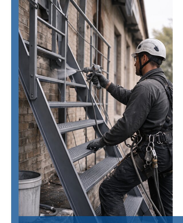 Покраска и антикоррозионная защита пожарных лестниц в Апшеронске