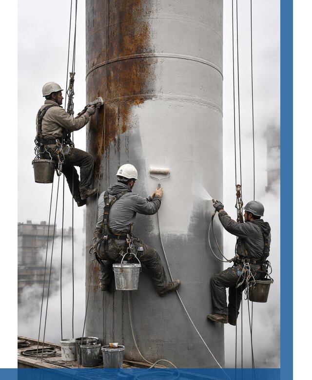 Покраска дымовых труб в Апшеронске от 8711 р. | ВЫСОТНИК-Пшр