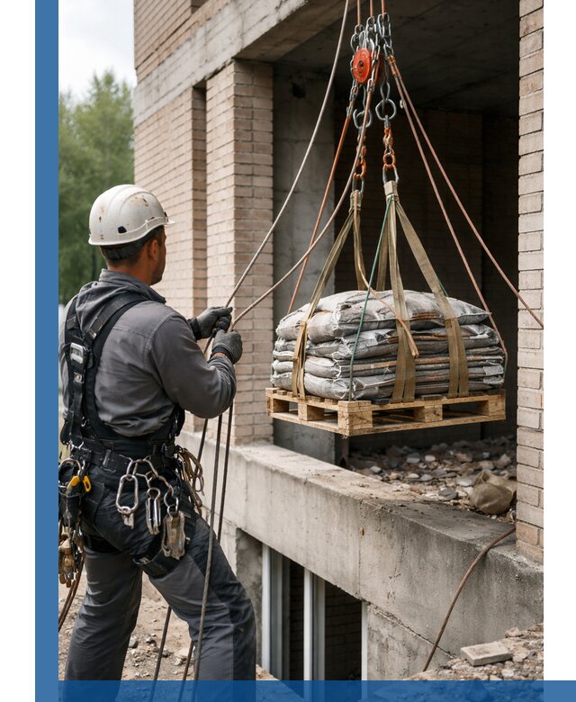 Подъем материалов на этаж веревками в Апшеронске оперативно