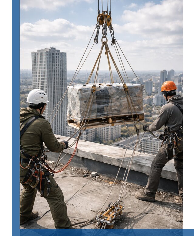 Подъем и монтаж крупногабаритных грузов на крышу в Апшеронске