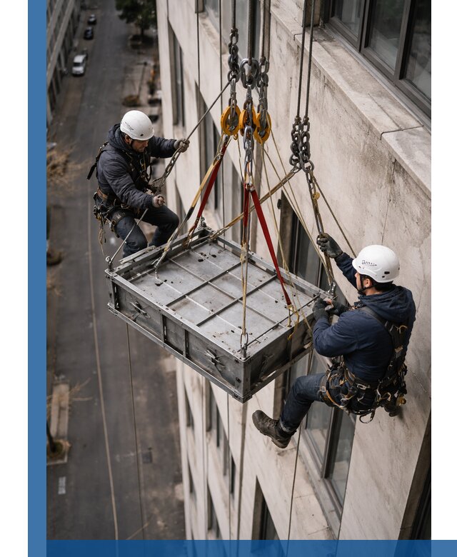 Спуск и подъем грузов по фасаду в Апшеронске для зданий