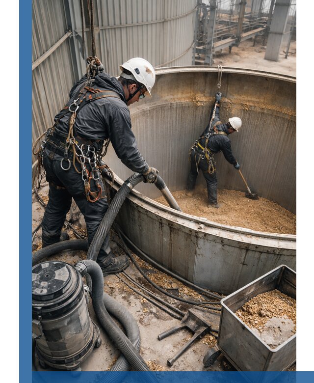 Профессиональная чистка зерновых бункеров в Апшеронске с выездом