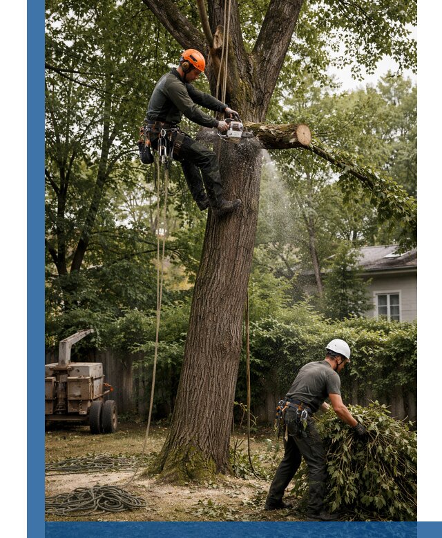 Кронирование деревьев в Апшеронске, безопасная высотная обрезка