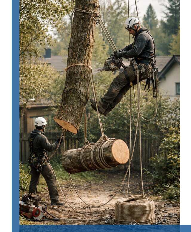 Валка деревьев частями в Апшеронске, безопасно и аккуратно