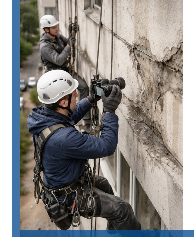 Фотофиксация дефектов фасада с высотной съемкой в Апшеронске
